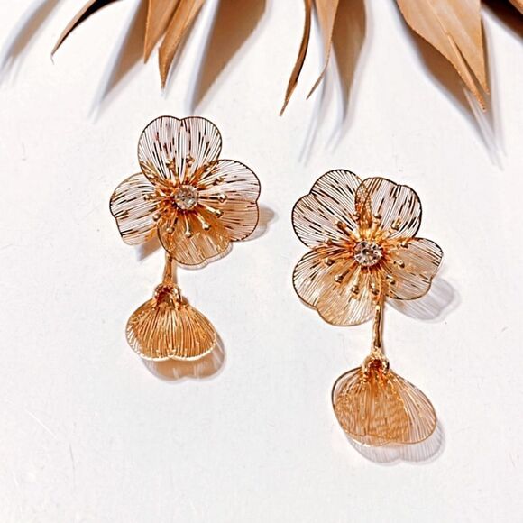 Flower statement earrings S461 - Picture 1 of 3